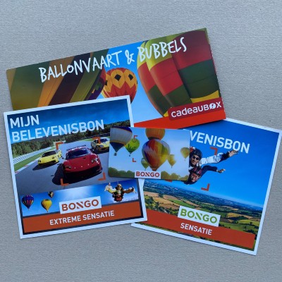 Een ballonvaart cadeaubon van Bongo of cadeaubox ? Die kan u bij Filva Ballonvaarten inruilen.